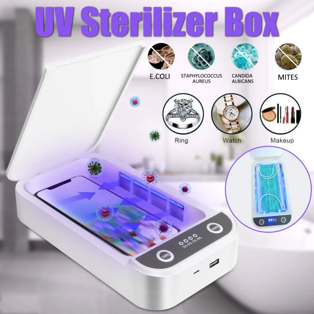 Tanie Przenośne światło ultrafioletowe Sanitizer Box wielofunkcyjny sterylizator UVC dezynfekujący zapach funkcja dla sklep