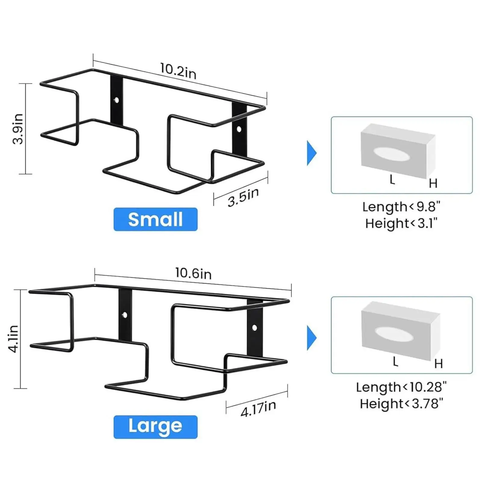2Pcs Disposable Glove Dispenser Metal Glove Rack, Versatile Rubber Gloves Wall Mount Wire Rack Box for Kitchen Organizer Latex 6