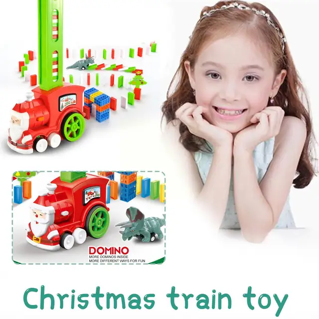 Christmas Train Electric Domino Toys Christmas Tree Decoration Railway Car Train Track For Kids Toys E5s1 4