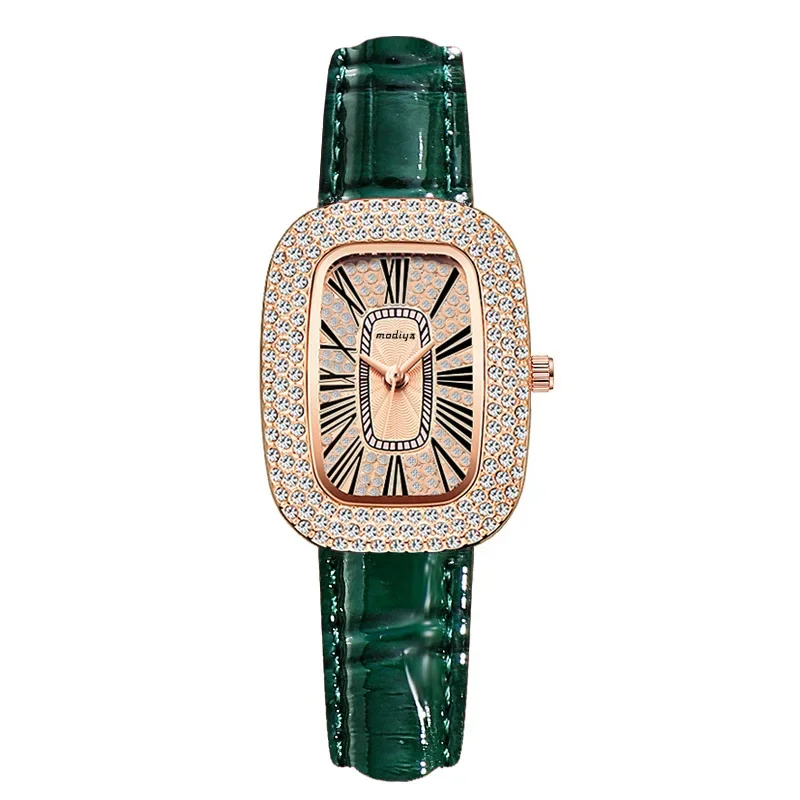 

Little Green Belt Watch Women's Quartz Watch Full Sky Star Women's Watch