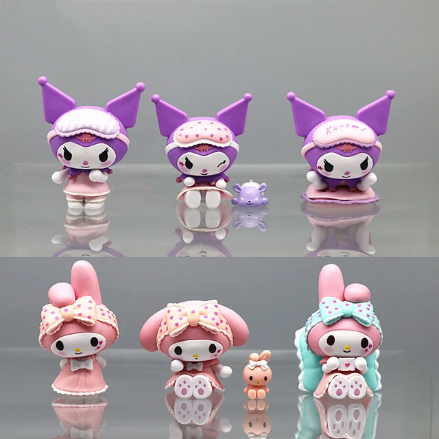 6Pcs/Set Sanrio My Melody Kuromi Cute Model Doll Cartoon Action Figure  Cakes Decorative Ornaments Anime Toys Gift for Friend - AliExpress