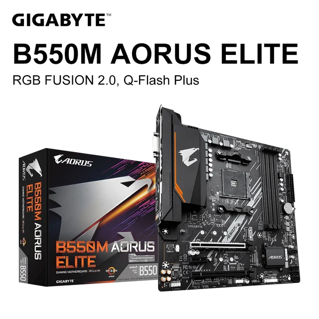 GIGABYTE B550M AORUS ELITE Motherboard AMD B550 Socket AM4 DDR4 128GB PCI-E 4.0 M.2 SATA III 4000(OC)MHz USB3.2 B550 Mainboard 1