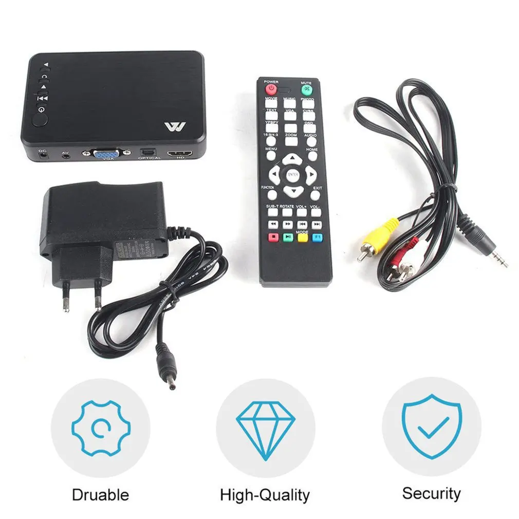 ̴ Ǯ HD1080P Ƽ̵ ÷̾, ޴ ÷ USB  HDD SD U ũ VGA AV ÷̾ Ȩ ī ǽ  