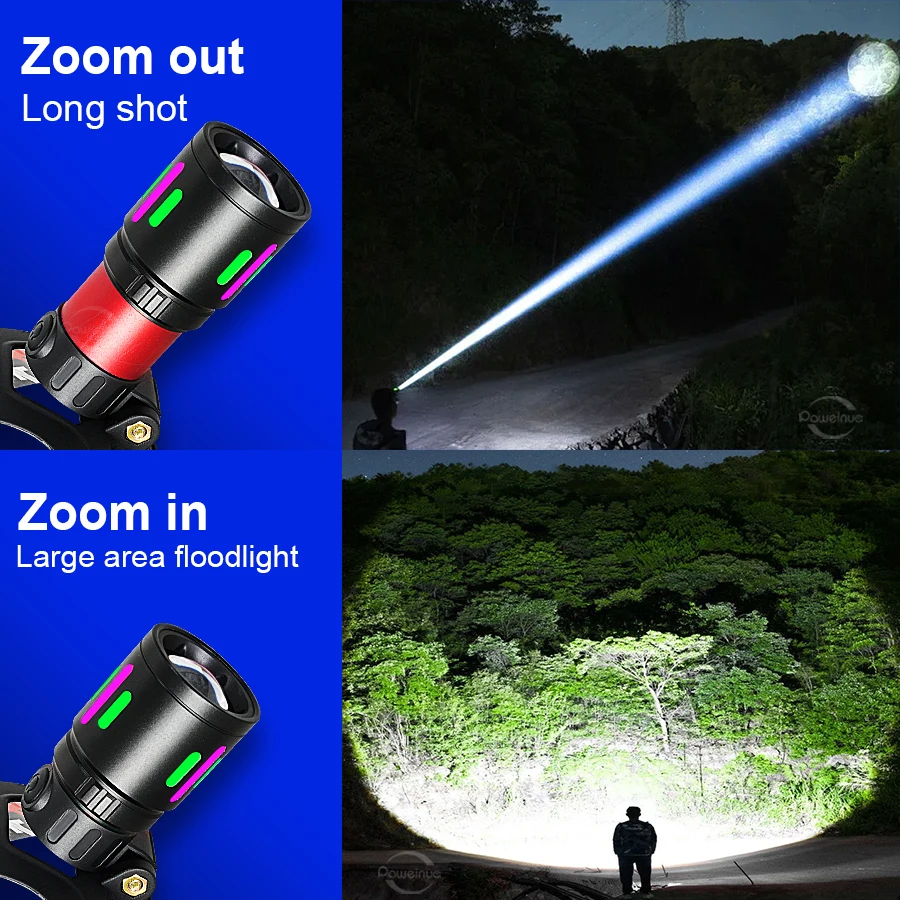 900000LM LED 헤드 손전등 강력한 헤드램프 전면 조명 Type-C 충전식 전문 헤드 랜턴 낚시 캠핑용