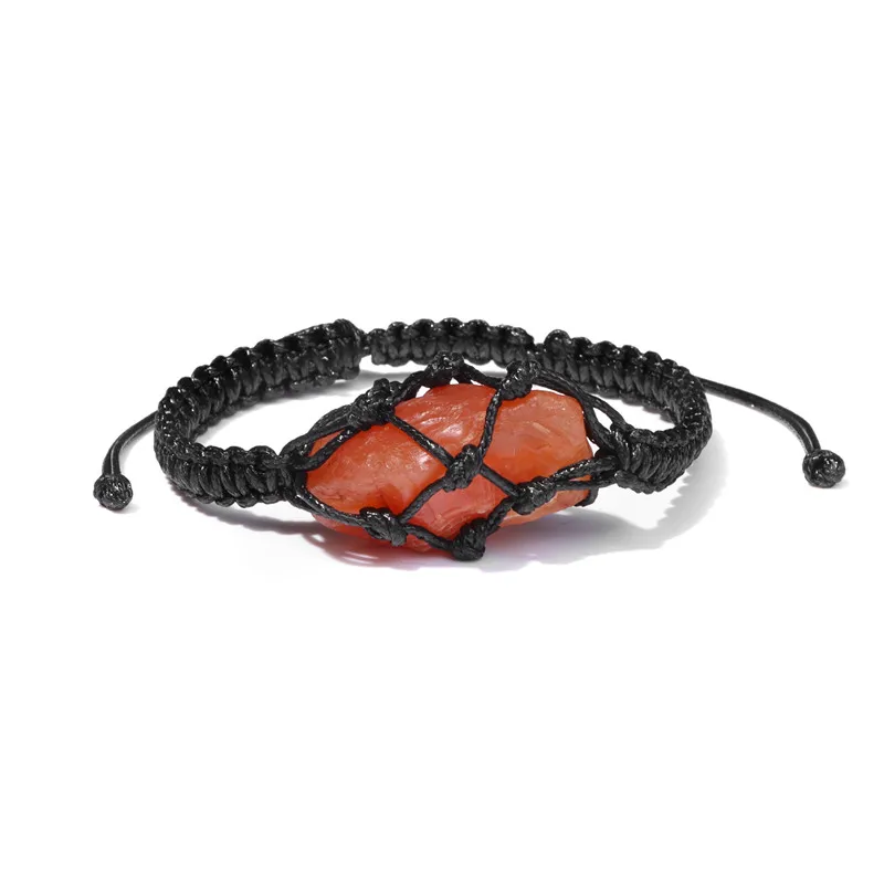 Unregelmäßigen Natürlichen Opal Raw Stein Quarz Healing Armband Handmade Geflochtene Armbänder Männer Frauen Einfache Reiki Einstellbare Schmuck – Detail 6