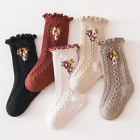 Cotton Baby Girls Socks Autumn Winter Boneless Newborn Sock Ruffle Long Sock Toddler Princess Knee High Stockings 0-3 Years Old 4