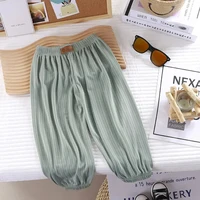 Summer Thin Breathable Prevent Mosquito Candy Color Kids Boys Girls Baby Pants 5