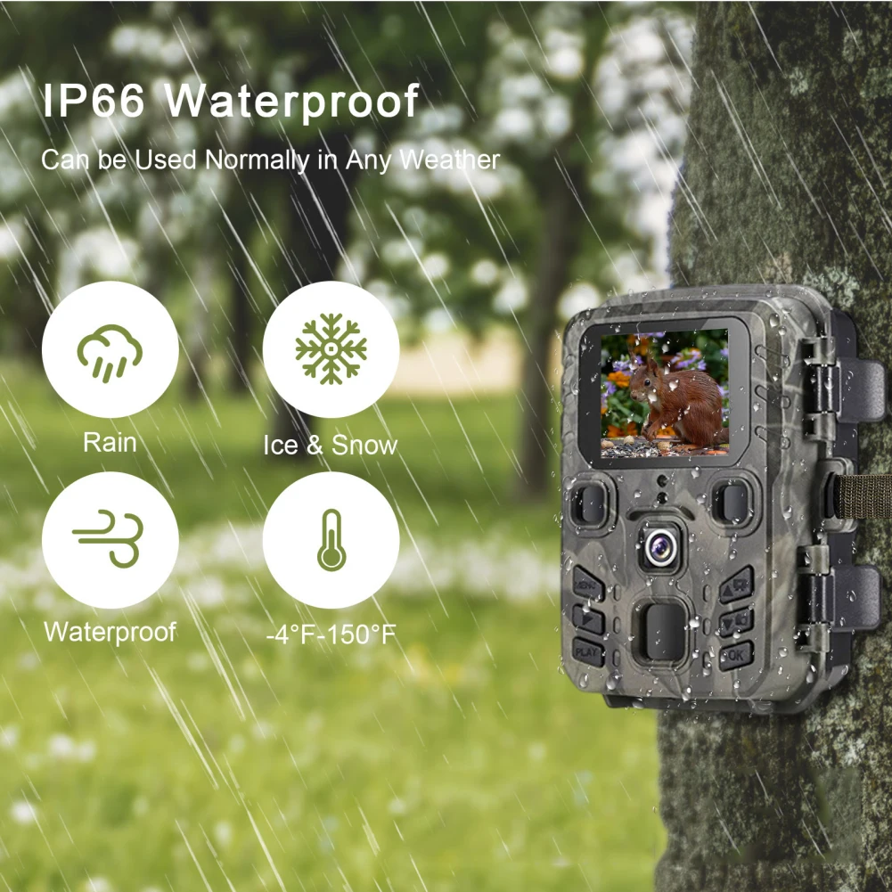 

Wildlife Cameras Mini Trail Camera With Night Vision 24MP/1296P Camera For Home Security Wildlife Monitoring (without battery)