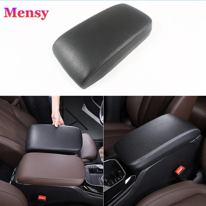 

For BMW X3 X4 G01 G02 2018-2023 ABS & Leather Center Console Armrest Box Protection Cover Decoration Car Accessories