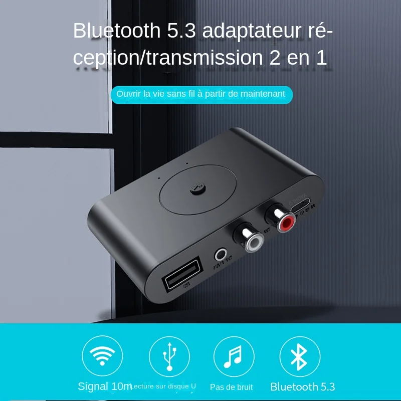 Transmetteur Bluetooth v4.2 Récepteur et Émetteur Blutooth Adaptateur  Bluetooth sans Fil Jack 3.5mm AUX + USB cable pour Casque