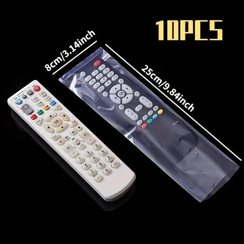 10pcs Transparent Heat Shrink Bags for TV and Remote Control-Waterproof Dustproof Plastic Film shrink film bag