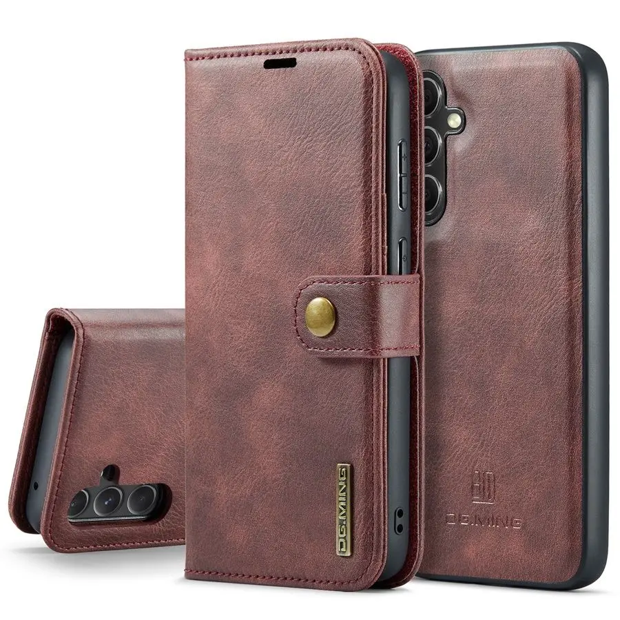 Detachable Magnetic Leather Wallet Case with Removable Flip Cover