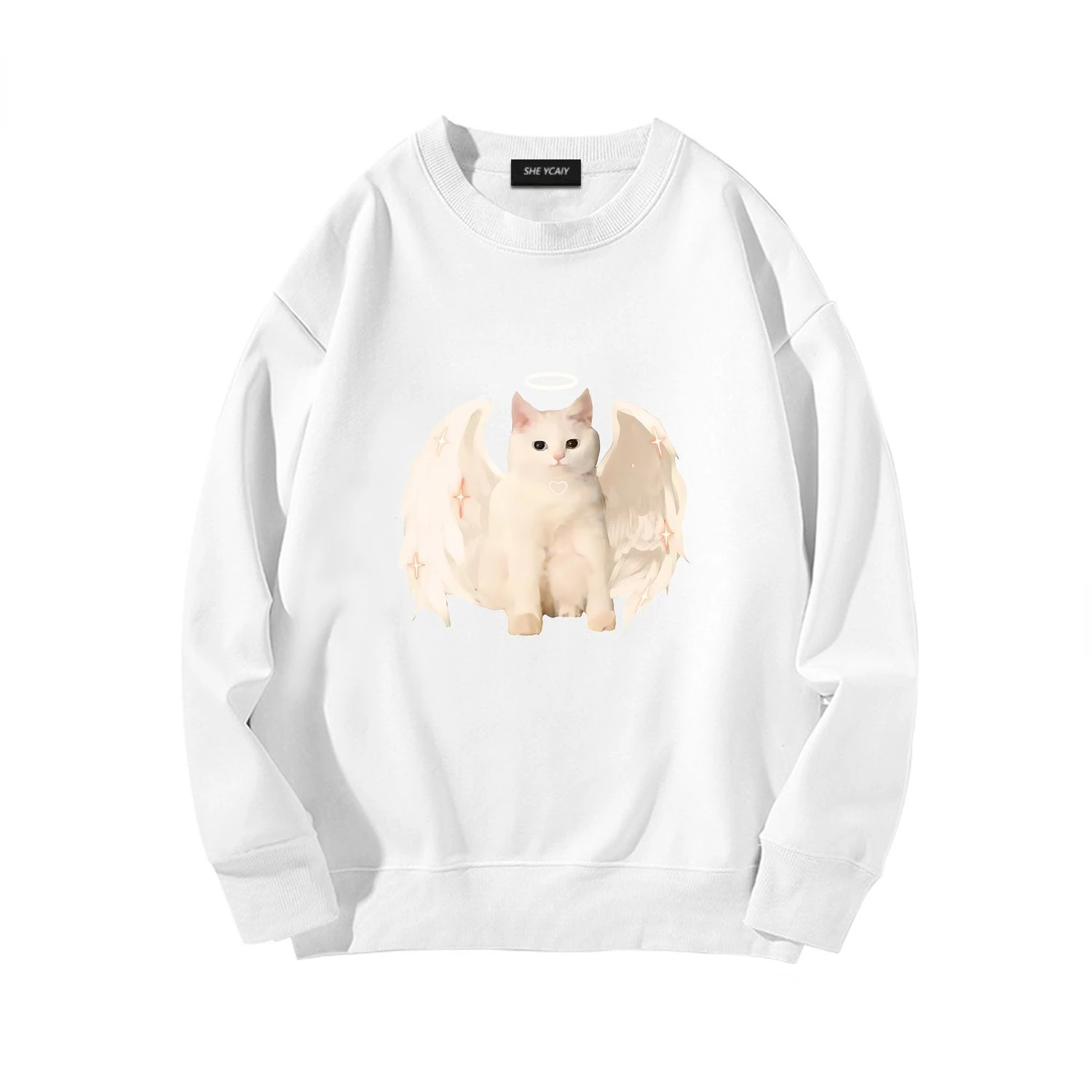 

Fashion retro cute cat print hoodie American Winter Y2K Loose and Thickened Men and Women Street Hip Hop kawaii clothes Hoodie