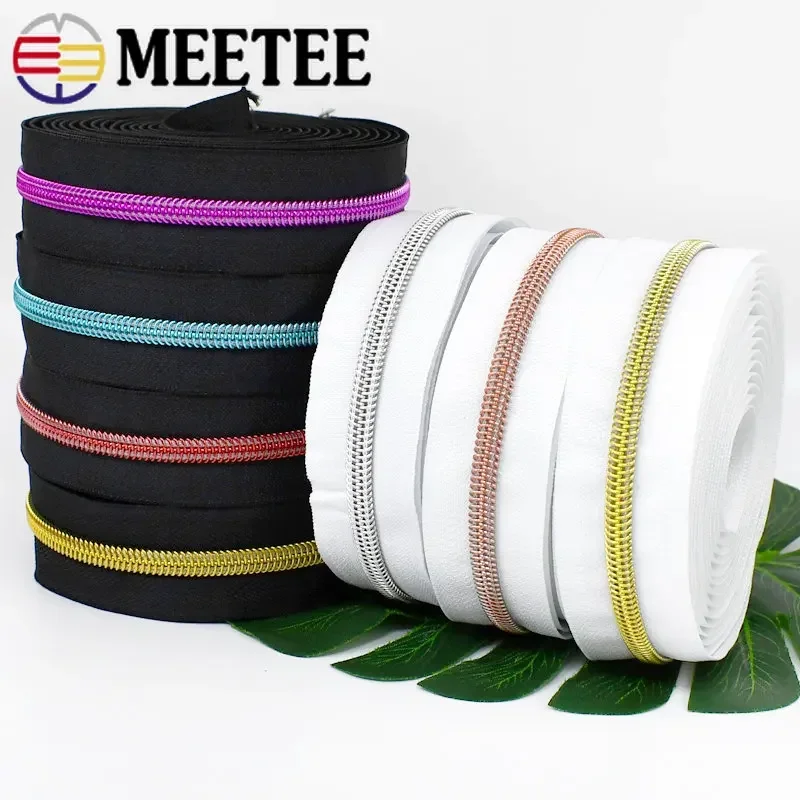 1/2/3/5/10M 3# 5# Sewing Zippers Tapes By The Meter Bag Shoes Nylon Zipper Decorative Roll Coil Zips Repair Kit DIY Accessories