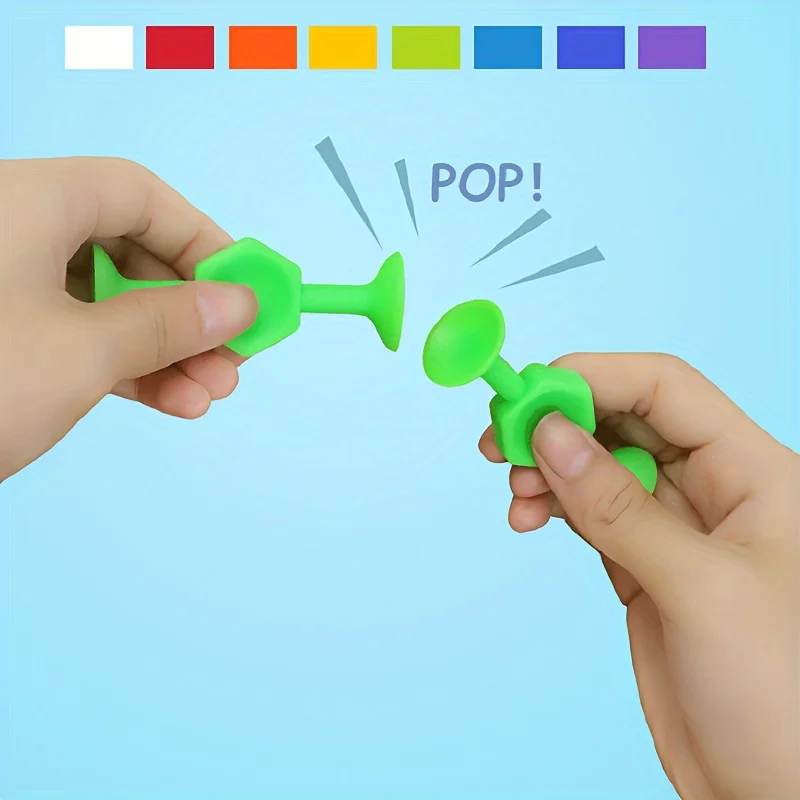 19/24/48Pcs Suction Bath Toys for Kids Soft Silicone Sucker Toys Toddlers Fidget Sensory Suction Cup Toy for Windows Travel 2