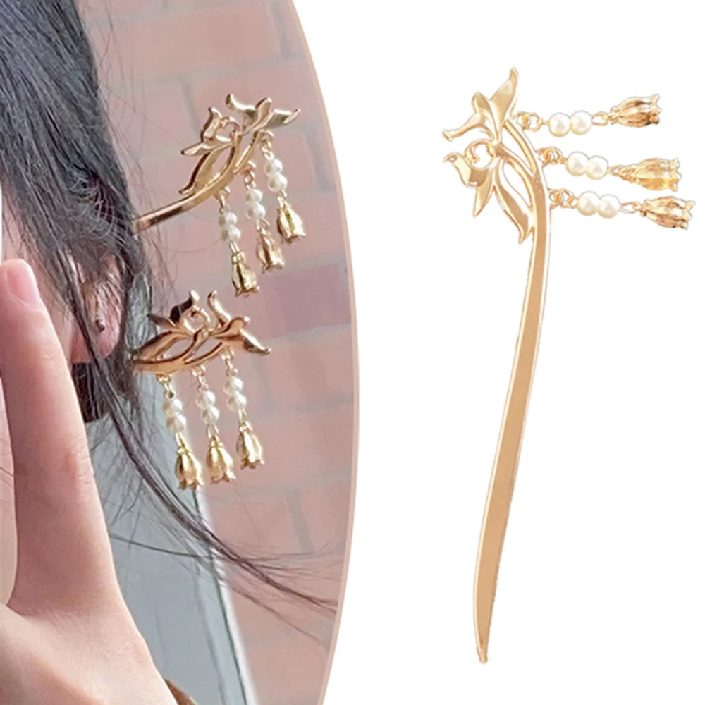 Hair Styling Hair Making Chinese Hair Pin Magnolia Pearl Nappa Bacchette Per Capelli Chignon Pin Hair Stick Magnolia Hair Pin