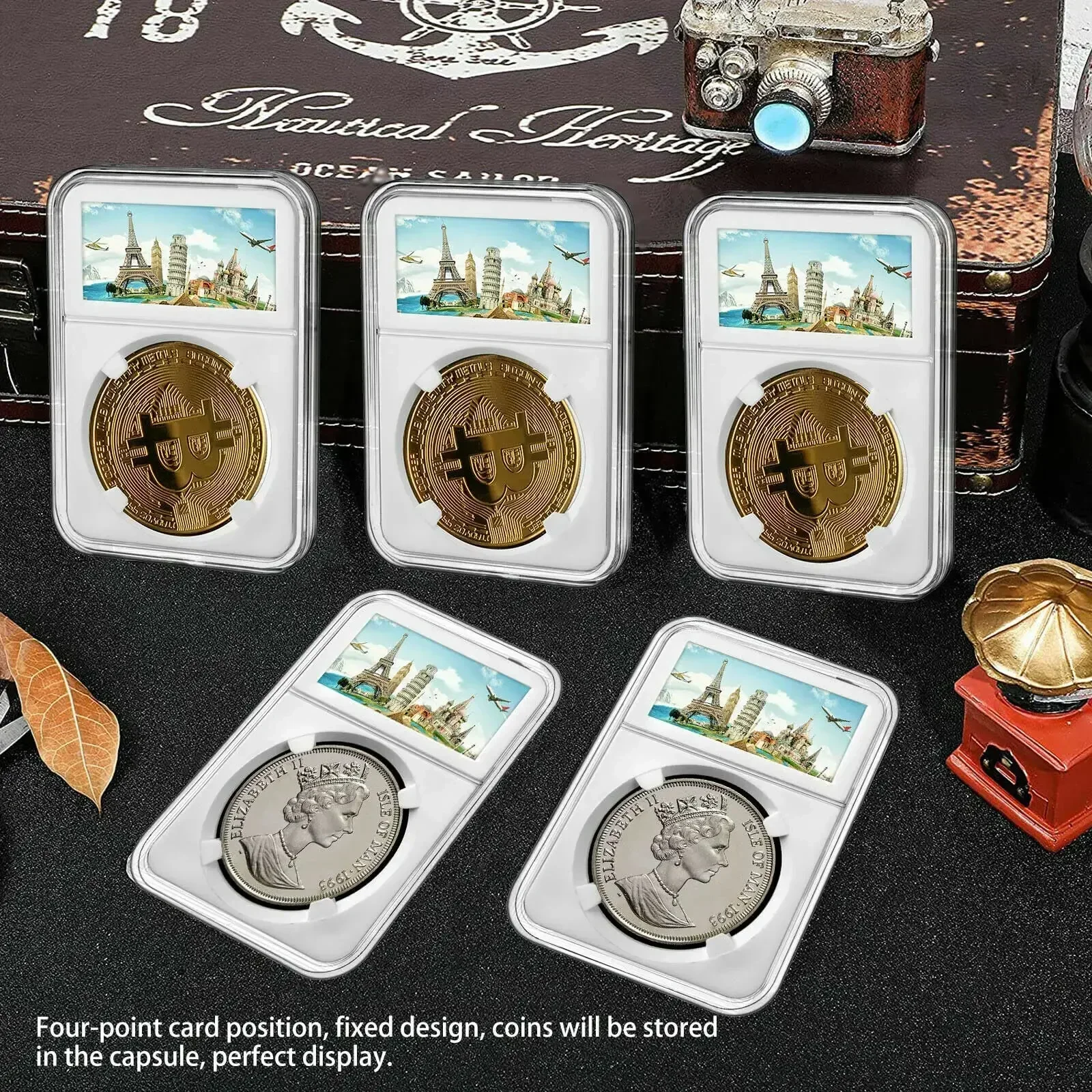 1pcs Plastic Storage Accessory Coin Plate Collectible Coin Holder Coin Display Plate Organiser Capsule Protection Display Stand 3