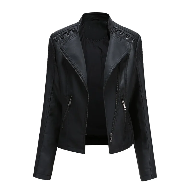 

Fashion Design Locomotive Leather Coat Women's Leather Jacket Short PU Pi Clothing 2023 New Spring Autumn Casual Outerwear Tops