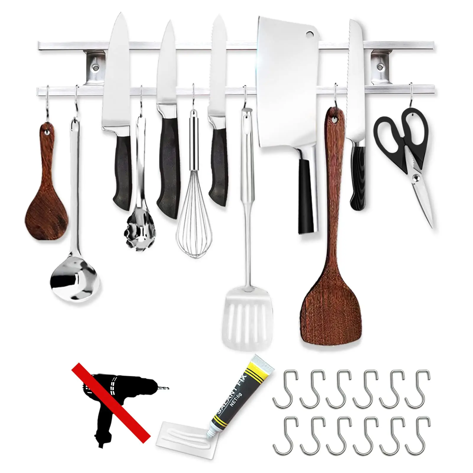 ENOKING Portacoltelli agnetico 40 c, Barra agnetica per Coltelli
