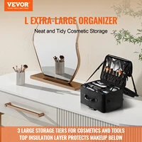VEVOR Rolling Makeup Train Case Large Storage Convenient Carry With Handle Wheels Strap Makeup Organizer Box Waterproof Oxford 2