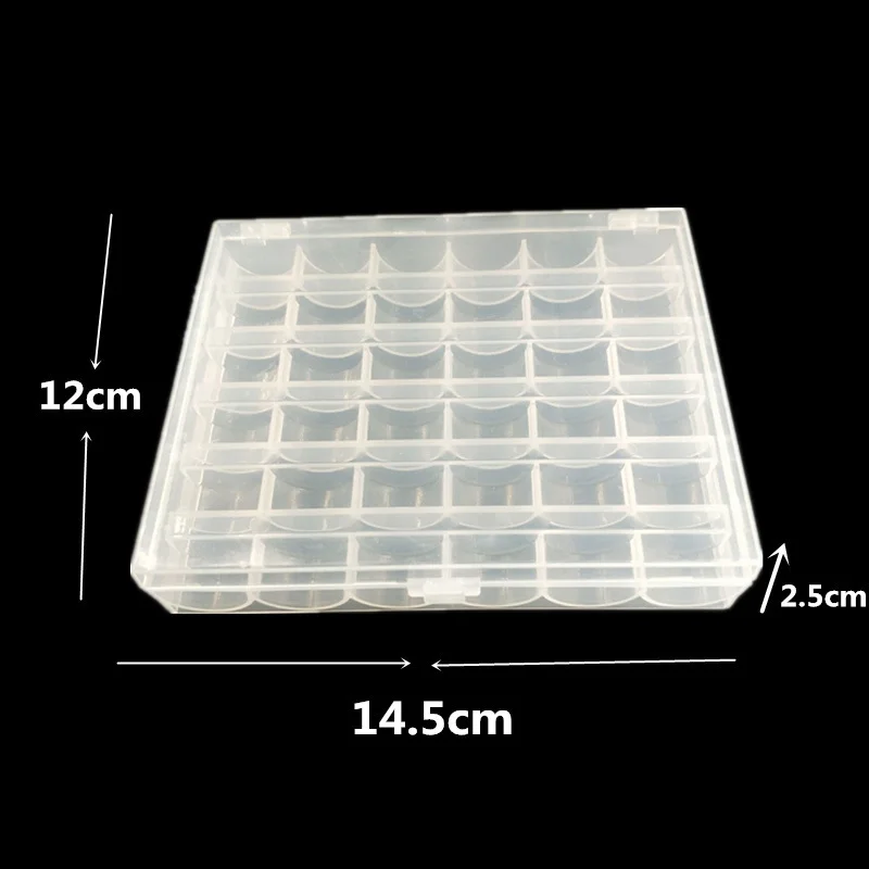 Spool Clear Plastic Case Box 25/36 Grid Sewing Machine Bobbins Storage Case Empty Bobbin Box