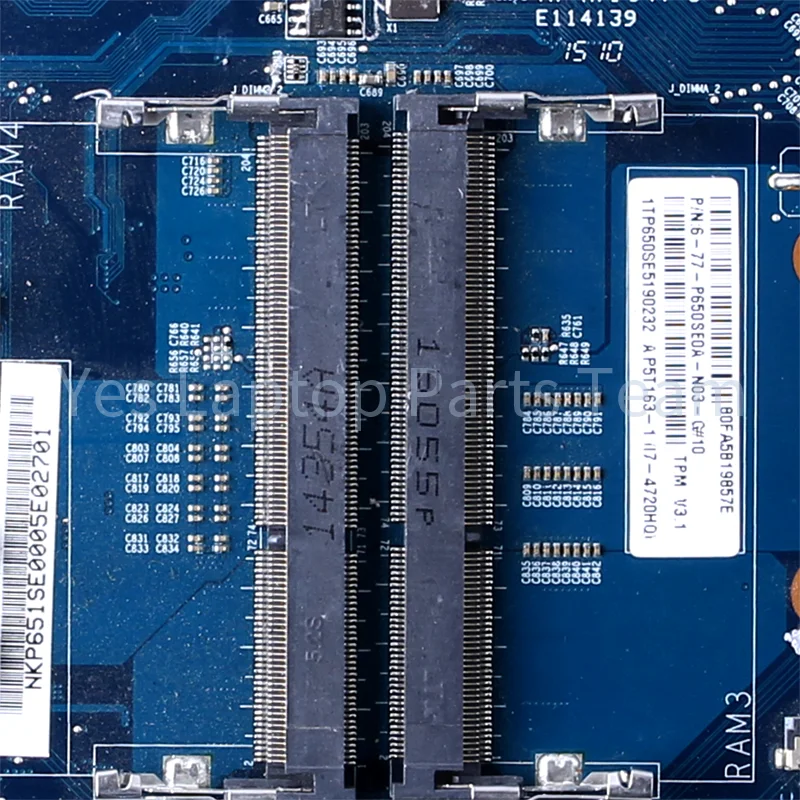 6-71-P6500-D03 For HASEE Z7M-I78172D1 Laptop Mainboard 6-77