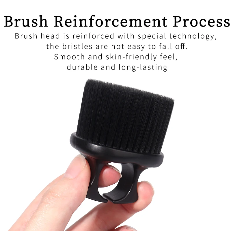 Hair salon professional hairdressing hair sweeping brush soft hair nylon finger ring brush Portable beard brush  cleaning comb 4