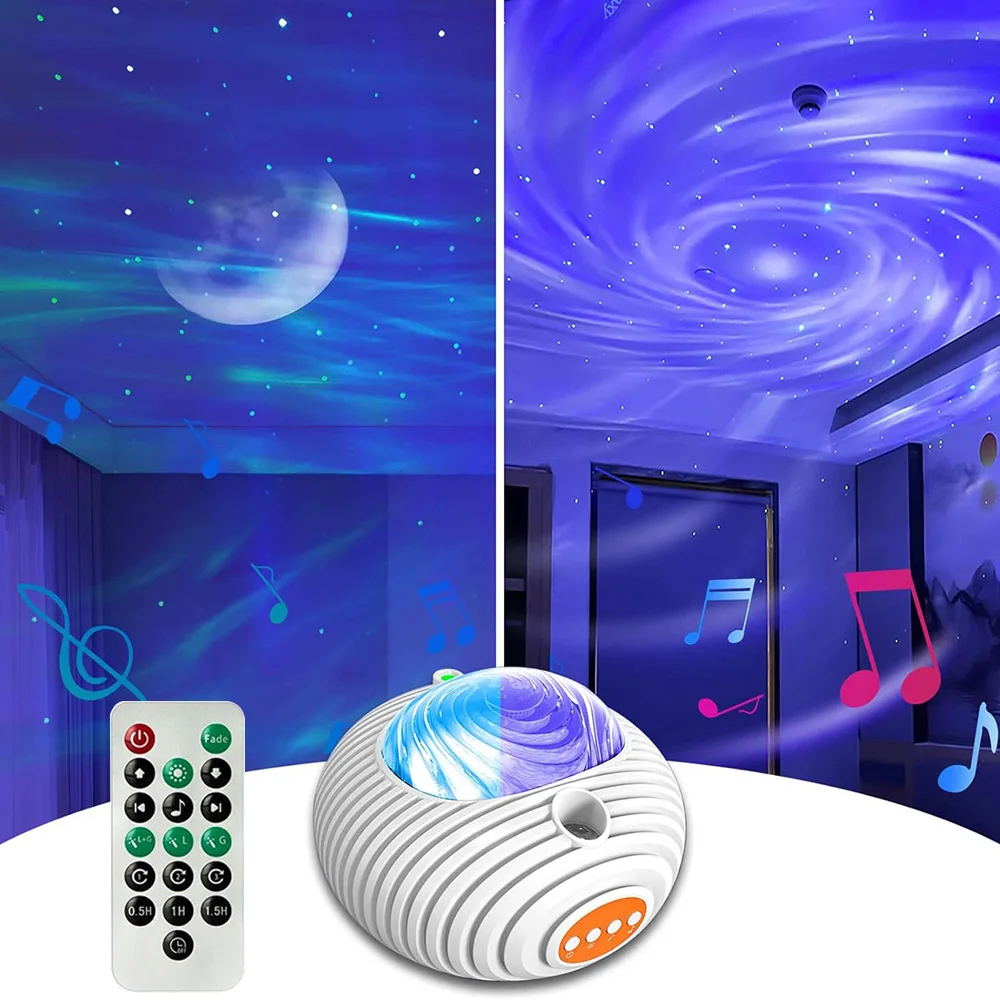 20 Lighting Effects Galaxy Projector, Large Projection Star Projector Music  Speaker, Remote Control Galaxy Light, Timer Night Light Projector for Kids