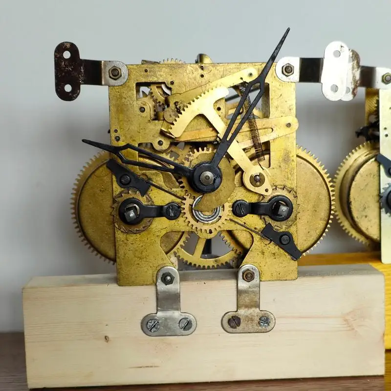 Antique Mechanical Clock Beginner Level Disassembling Elements Golden