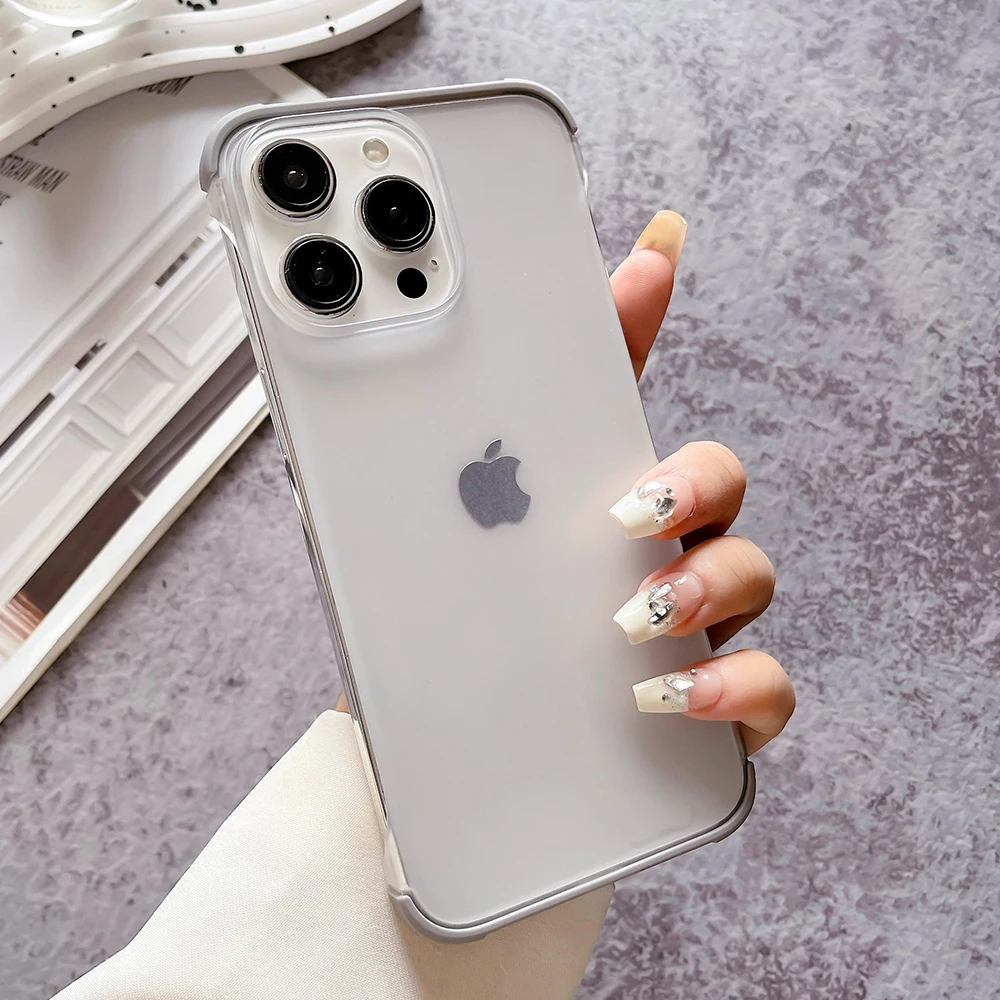 Sleek Titanium Gray Matte Phone Case with Heat Dissipation & Shockproof Protection