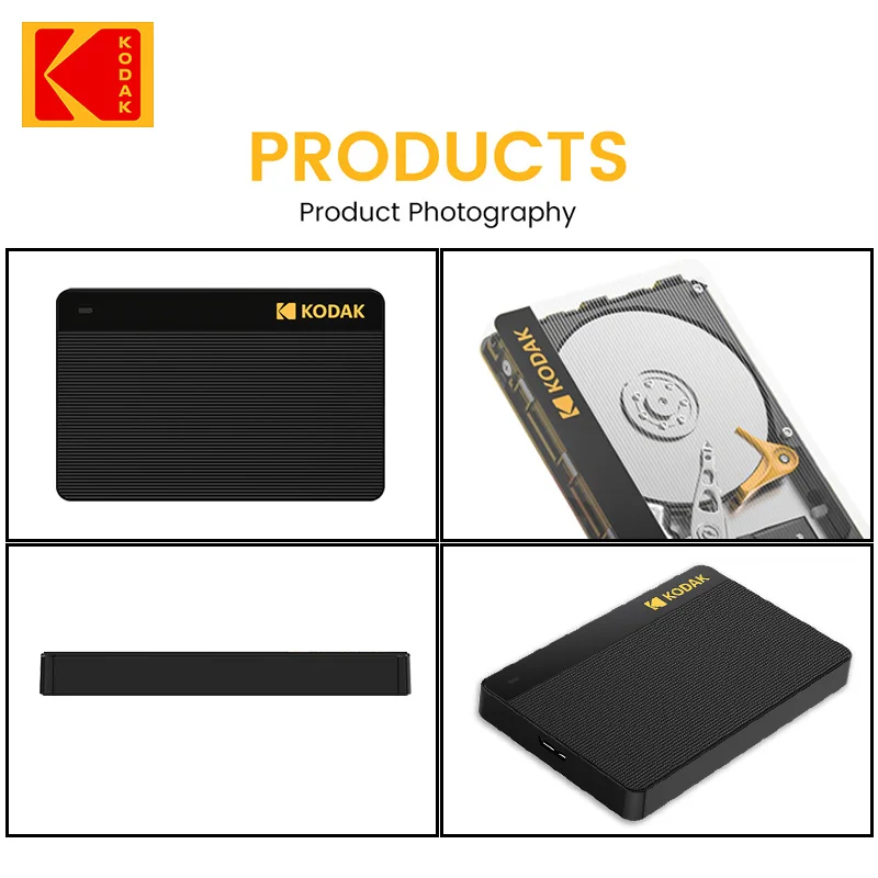 코닥 휴대용 외장 하드 드라이브 P160 500GB USB 3.0 PHDD 외장 하드 디스크 PS4/PS5 Xbox Mac PC에 적합