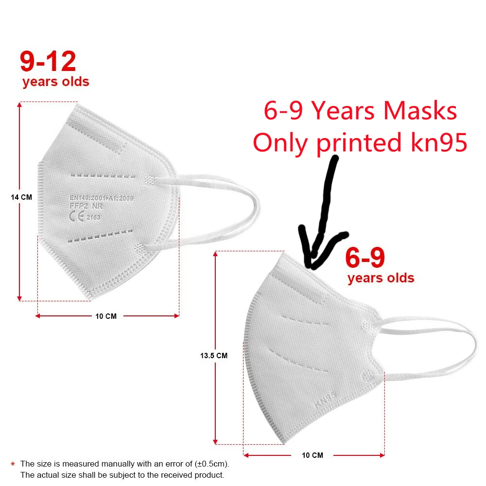 6-12 Aged Kids FFP2 Face Mask Reusable Mascarilla KN95 Infantil Facial Masque Enfant Children\'s Mouth Masks Mascarillas Niños