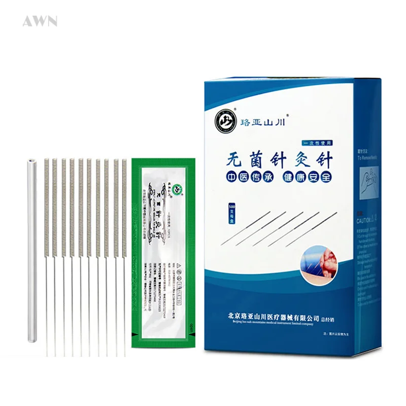 500Pcs/box Acupunctue Needles Asepsis with Guide Tube Sterile Needle Electroacupuncture Massager Sharp Accupuncture Tool