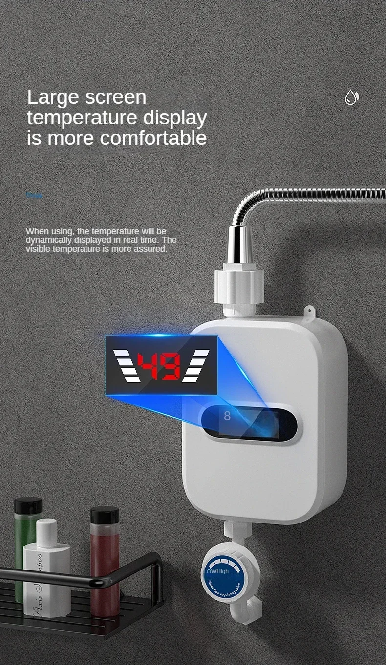 Description Picture 4 of item3000W Electric Thankless Mini Instant Hot Water Heater bathroom Faucet Tap Heating 3 Seconds Instant Heating Machine