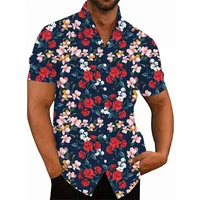 Men's Shirt For Men 3D Printed Flower Hawaiian Summer New Fashion Beach Shirt Comfortable Top Blouse Short Sleeves Streetwear 2