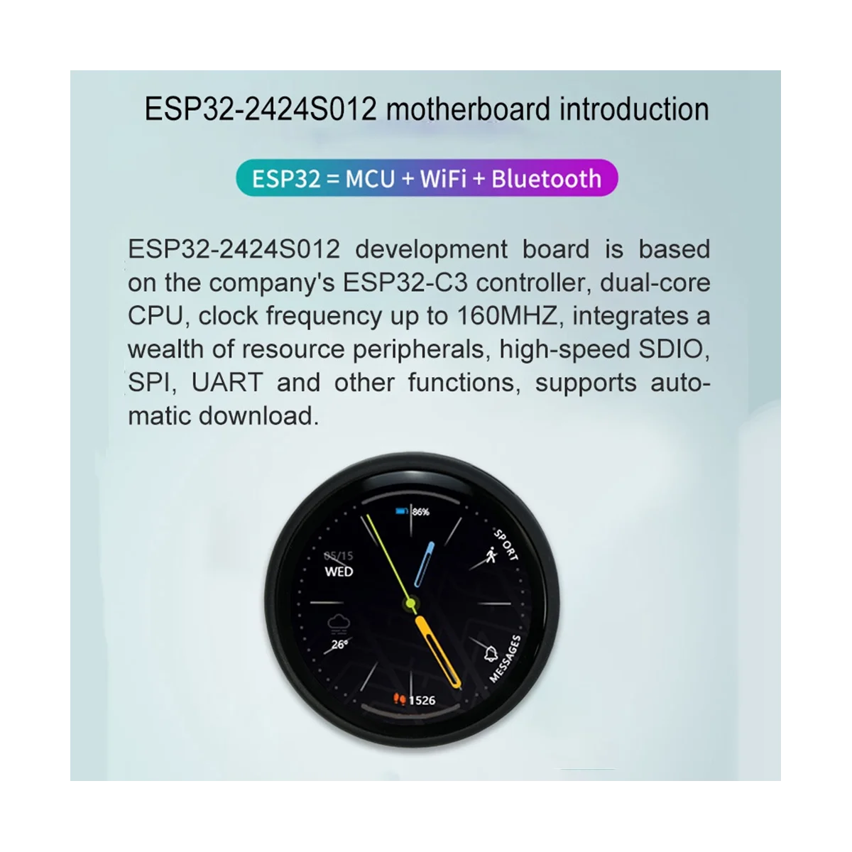 ESP32-C3  , 1.28 ġ  LCD ÷ ȭ,   , ġ г 