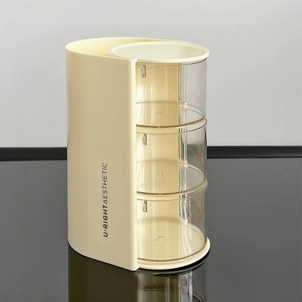 Hair Accessories Organizer Rotating Desktop Organizer 360-degree Rotatable Hair Accessories Makeup Brush Holder with for Small 3