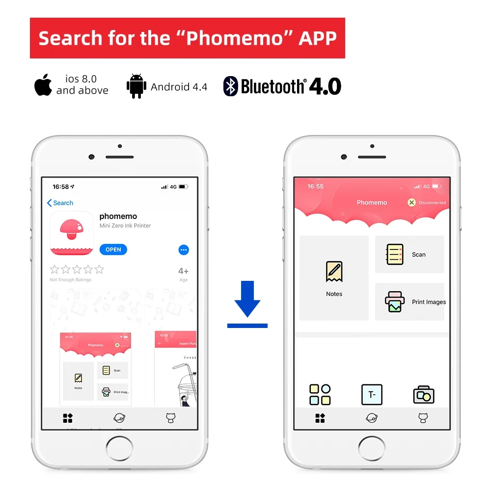 Phomemo M02S 라벨 열전사 프린터 휴대용 블루투스 무선 포켓 미니 휴대용 스티커, Imprimante 사진 300DPI 프린터