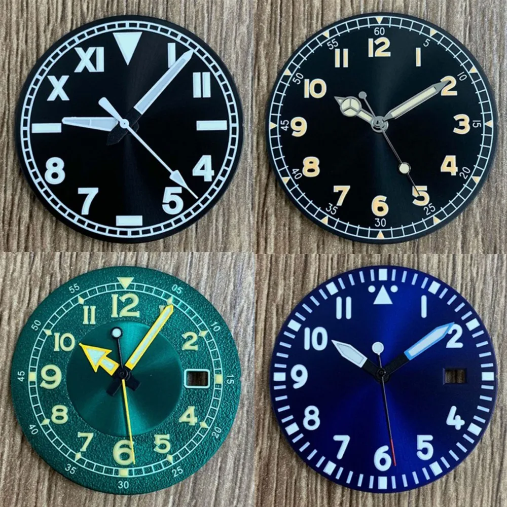 Green Luminous Watch Dial with Hands