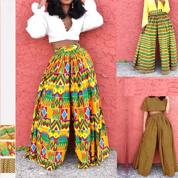 Tosin Print High Waist Wide Leg Pant