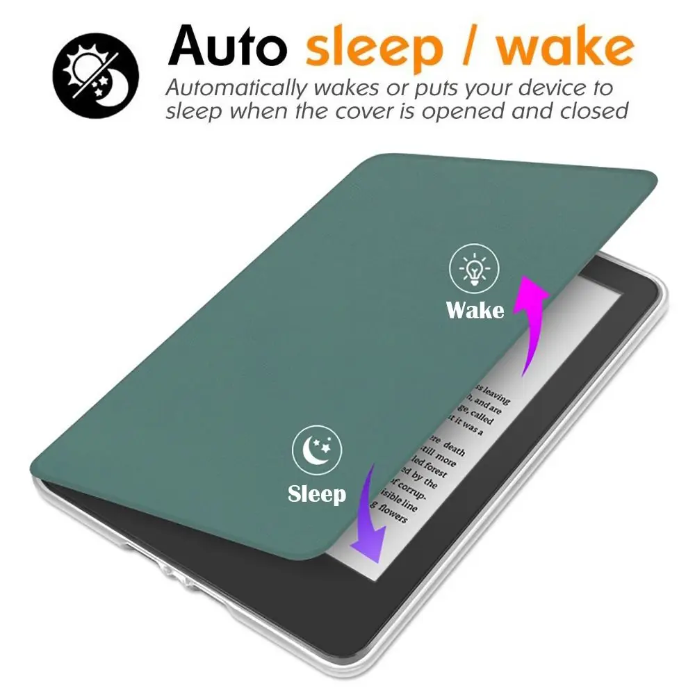 For Kindle Paperwhite 1/2/3 e-Reader Case 6 inch Smart Back Cover DP75SDI Acrylic Protective Shell Auto Wake/Sleep Folio Funda