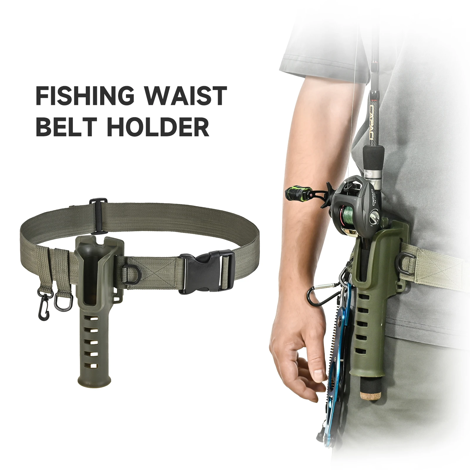 Fishing Waist Belt Rod Holder Adjustable Wading Belts for Spinning