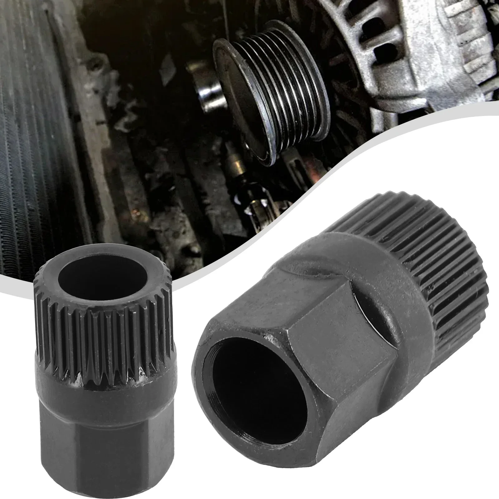 1x Generator Pulley Removal Tool Fit For Removal And Installation Of Pulley With Free-wheel Metal Black Special Disassembly Tool