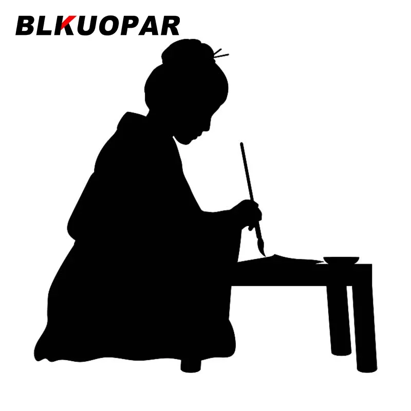 

BLKUOPAR Женская Китайская каллиграфия силуэт Автомобильная наклейка Солнцезащитная наклейка окклюзия царапин винил аниме графика автомобильные аксессуары