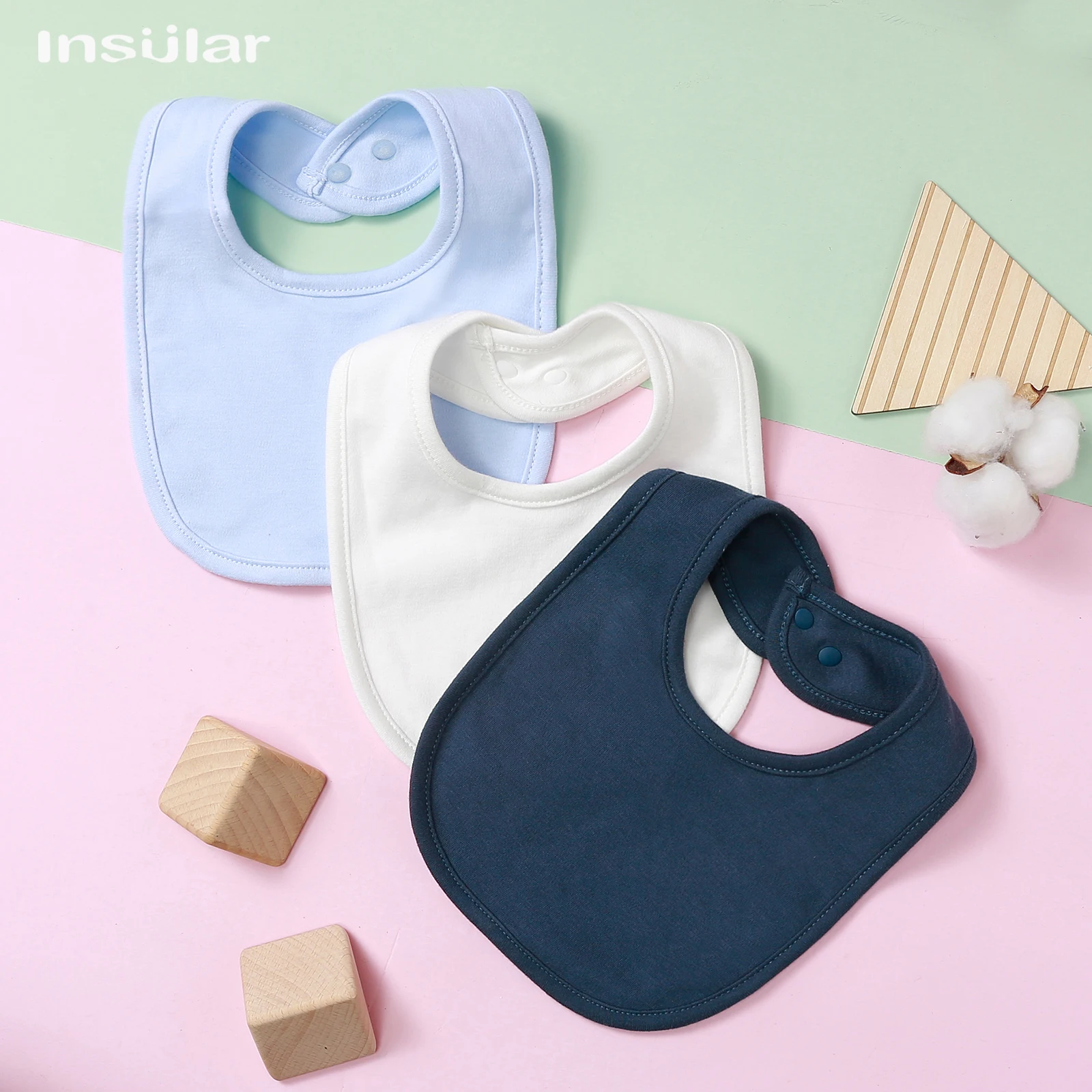 Baby Bib Insular Soft Cotton Baby Drool Bibs Cute Scarf Comfortable Drooling and Teething Saliva Towel Newborn Feeding