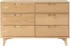 Modern Grooved Handle Wood 6-Drawer Dresser, 52 Inch, Natural Pine 4