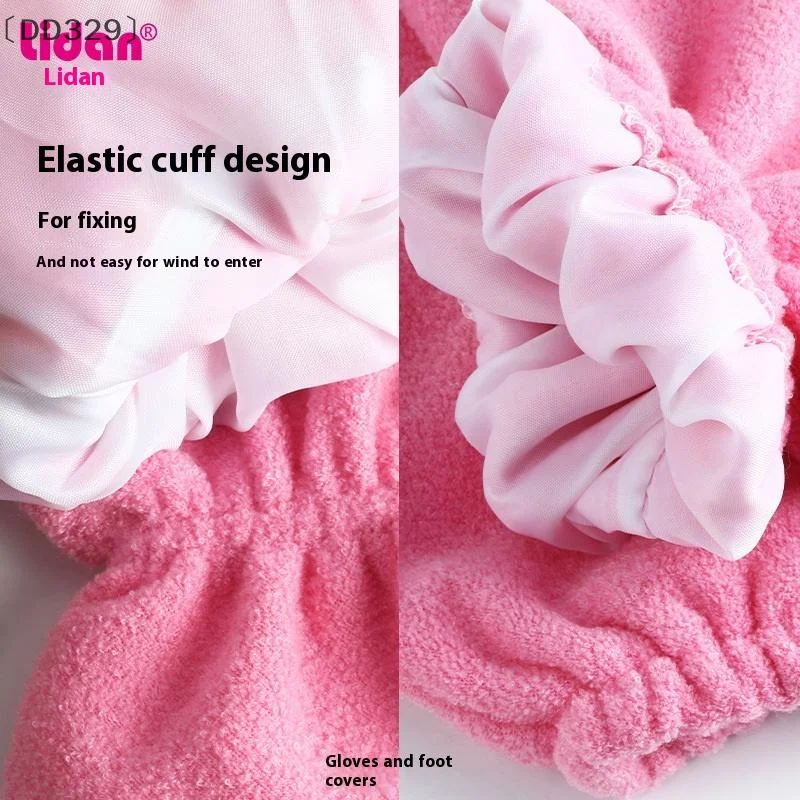 〔DD329〕1 Pair Insulation Care Gloves Flannel Elastic Opening Nail Protection Hand Therapy Paraffin Wax Mitts Reusable Warmers