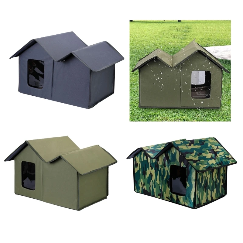 

Cat Villa House Outdoor Dog Collapsible House WaterproofOxford Dog Kennel Scratchproof Sleeping Bed Pet Shelter Cave