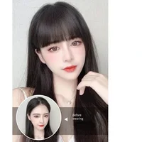 Fake Air Bangs Hair Styling Tools Hair Clip-In Extension Synthetic Hair Fake Fringe Natural False Hairpiece Women Clip In Bangs 2