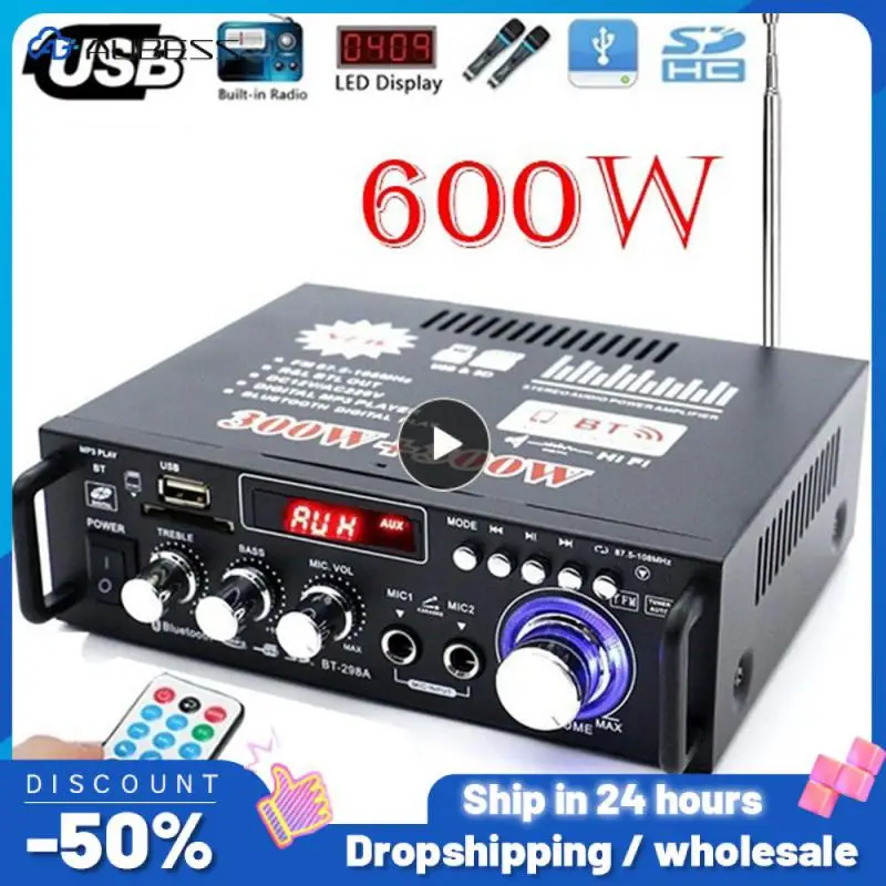 

Amplifier for speakers 300W+300W 2CH HIFI Audio Stereo Power AMP USB FM Radio Car Home Theater Remote Control